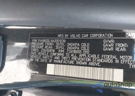 2010 Volvo Xc60 3.2 from USA, damaged, VIN YV4982DL9A2051239